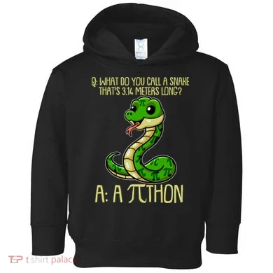 Funny Pi Day 314 PiThon Python Snake Joke Toddler Hoodie