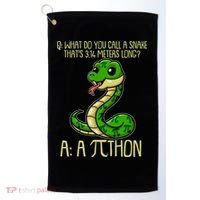 Funny Pi Day 314 PiThon Python Snake Joke Golf Towel thumb 0