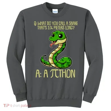 Funny Pi Day 314 PiThon Python Snake Joke Sweatshirt