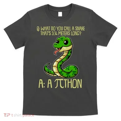Funny Pi Day 314 PiThon Python Snake Joke T-Shirt