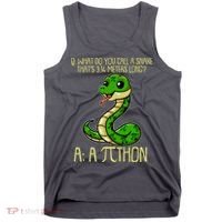 Funny Pi Day 314 PiThon Python Snake Joke Tank Top thumb 0