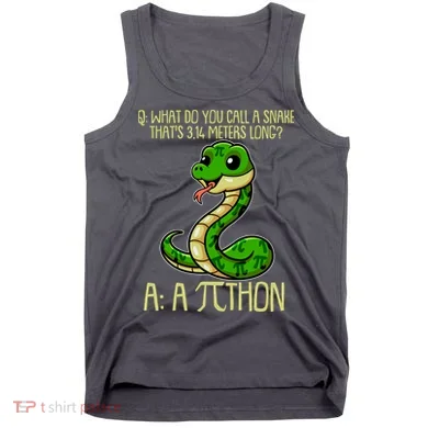 Funny Pi Day 314 PiThon Python Snake Joke Tank Top