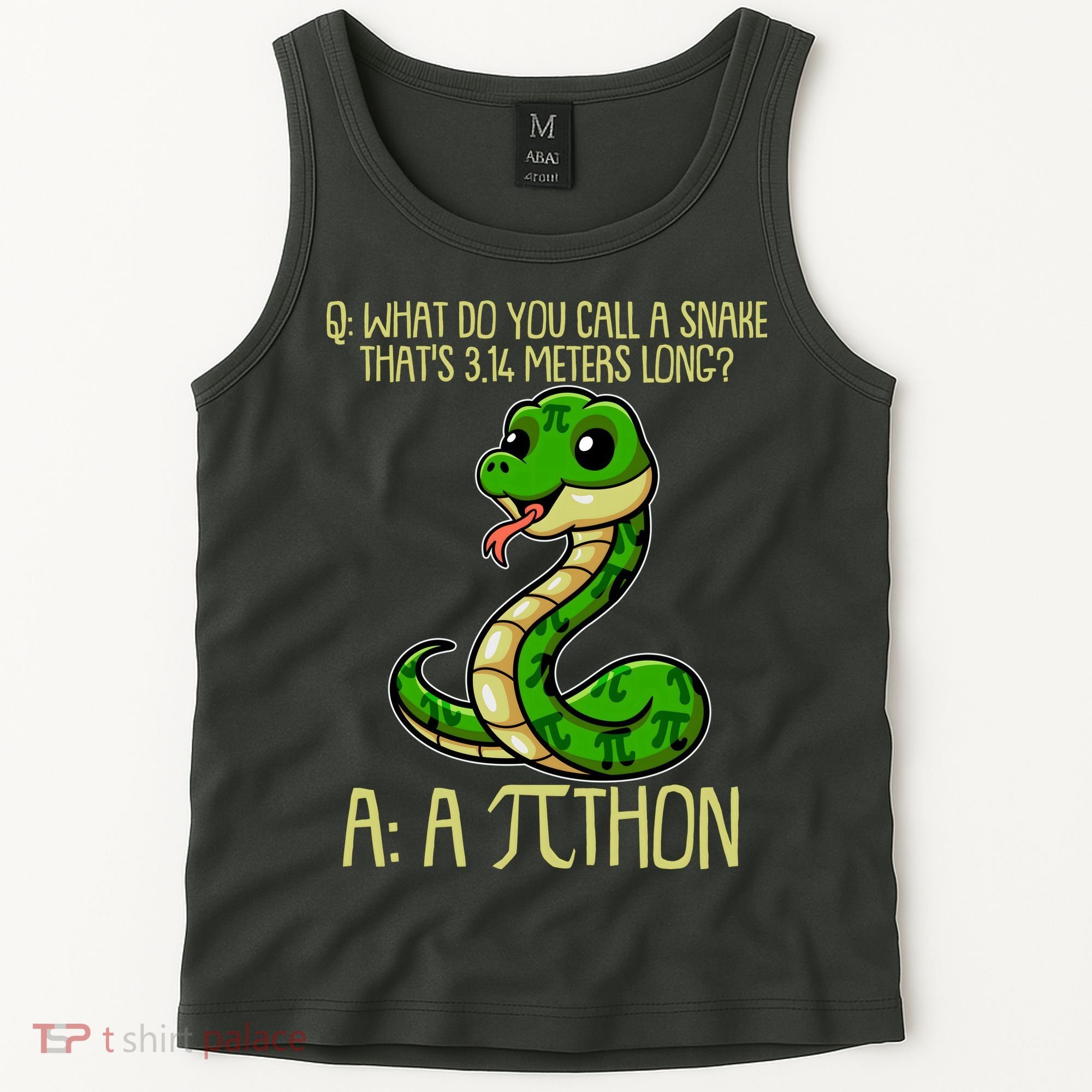 Funny Pi Day 314 PiThon Python Snake Joke Tank Top