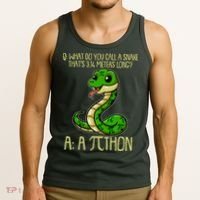 Funny Pi Day 314 PiThon Python Snake Joke Tank Top thumb 3