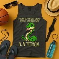 Funny Pi Day 314 PiThon Python Snake Joke Tank Top thumb 4