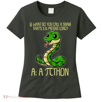 Funny Pi Day 314 PiThon Python Snake Joke Women's T-Shirt