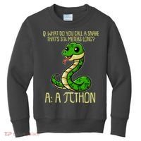 Funny Pi Day 314 PiThon Python Snake Joke Kids Sweatshirt thumb 0