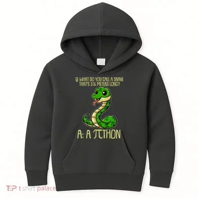 Funny Pi Day 314 PiThon Python Snake Joke Kids Hoodie