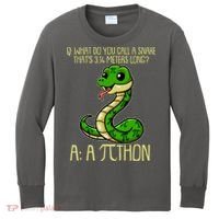 Funny Pi Day 314 PiThon Python Snake Joke Kids Long Sleeve Shirt thumb 0