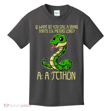 Funny Pi Day 314 PiThon Python Snake Joke Kids T-Shirt