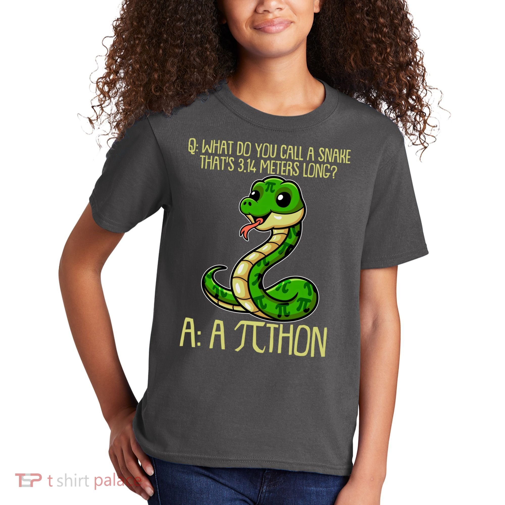 Funny Pi Day 314 PiThon Python Snake Joke Kids T-Shirt