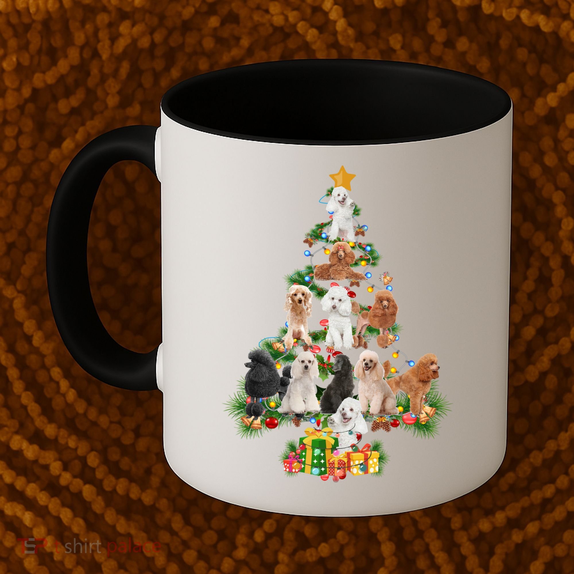 Funny Poodles Dog Merry Christmas Tree Poodles Lover Xmas Gift Coffee Mug