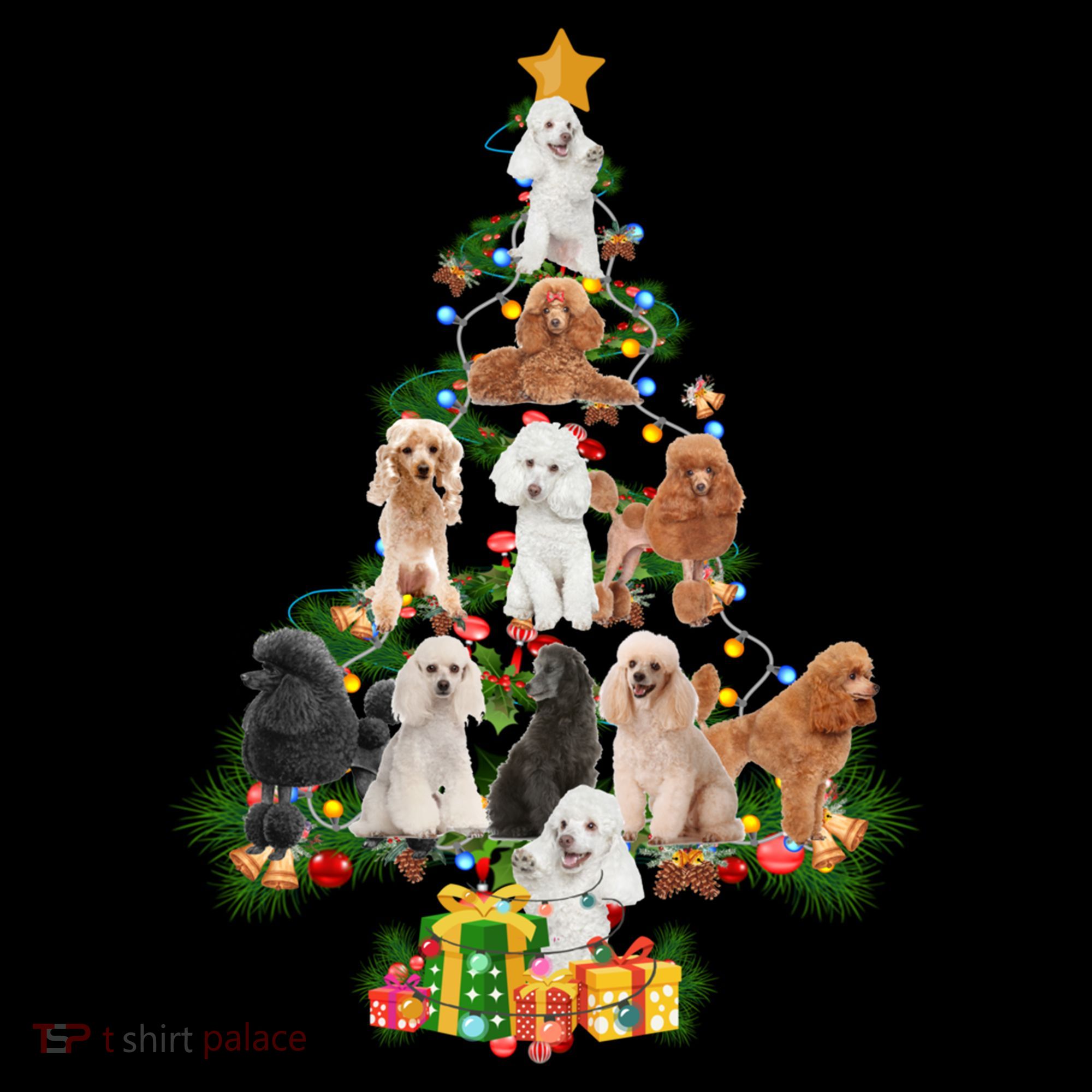 Funny Poodles Dog Merry Christmas Tree Poodles Lover Xmas Gift Coffee Mug