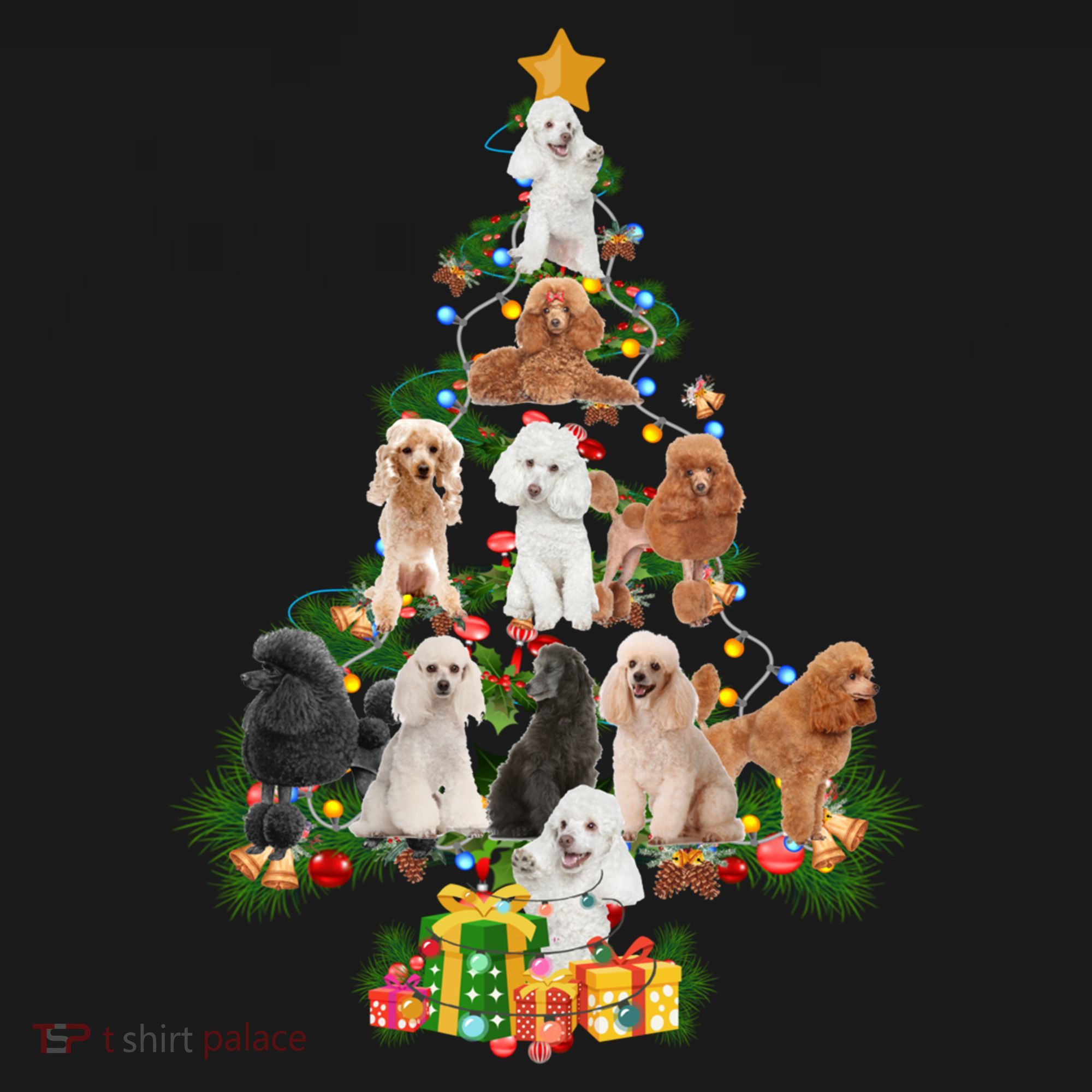 Funny Poodles Dog Merry Christmas Tree Poodles Lover Xmas Gift Ornament