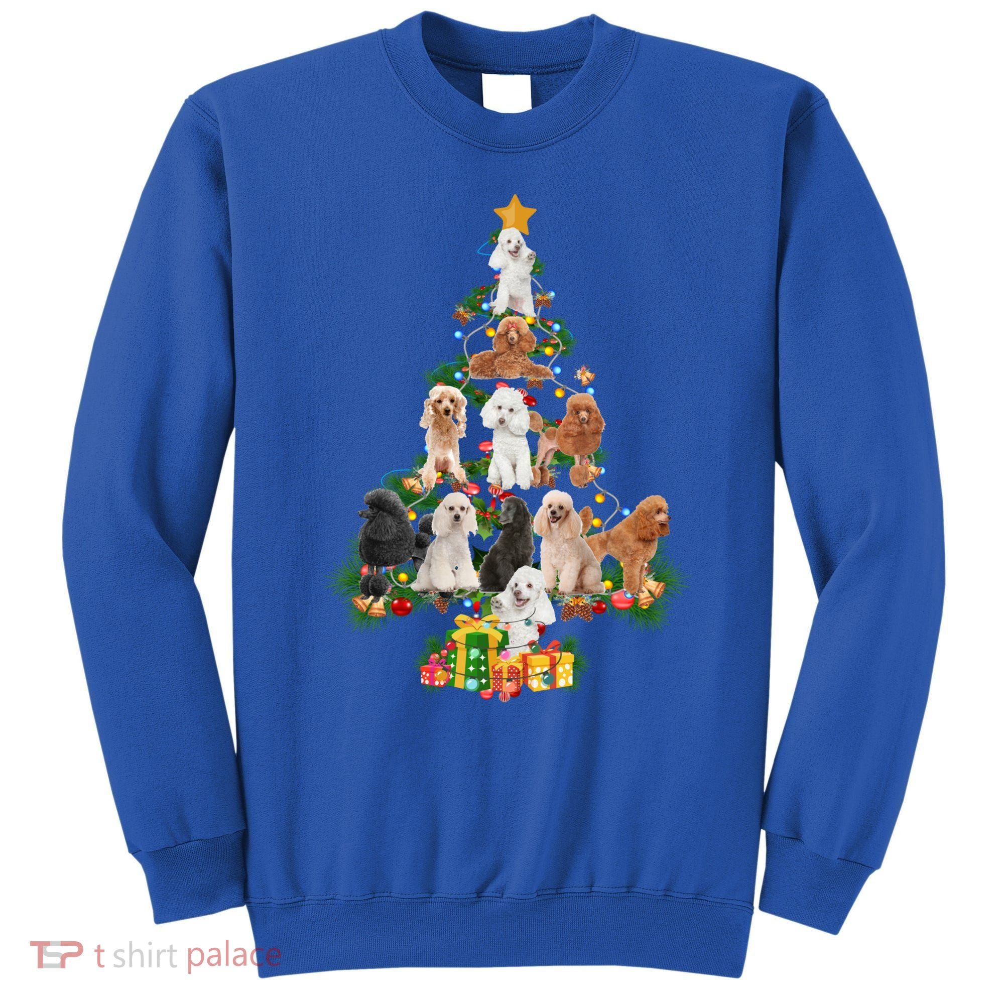 Funny Poodles Dog Merry Christmas Tree Poodles Lover Xmas Gift Sweatshirt