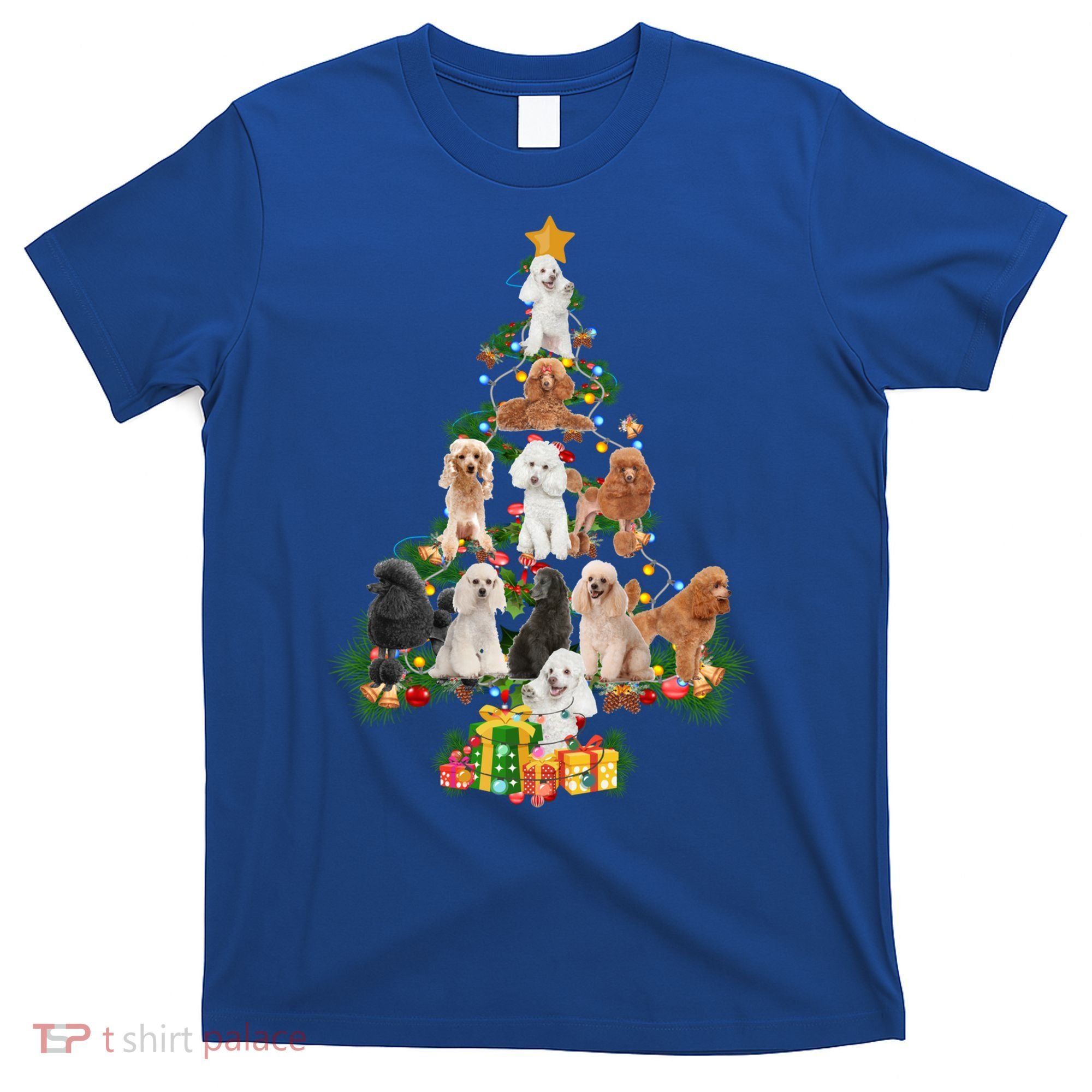 Funny Poodles Dog Merry Christmas Tree Poodles Lover Xmas Gift T-Shirt