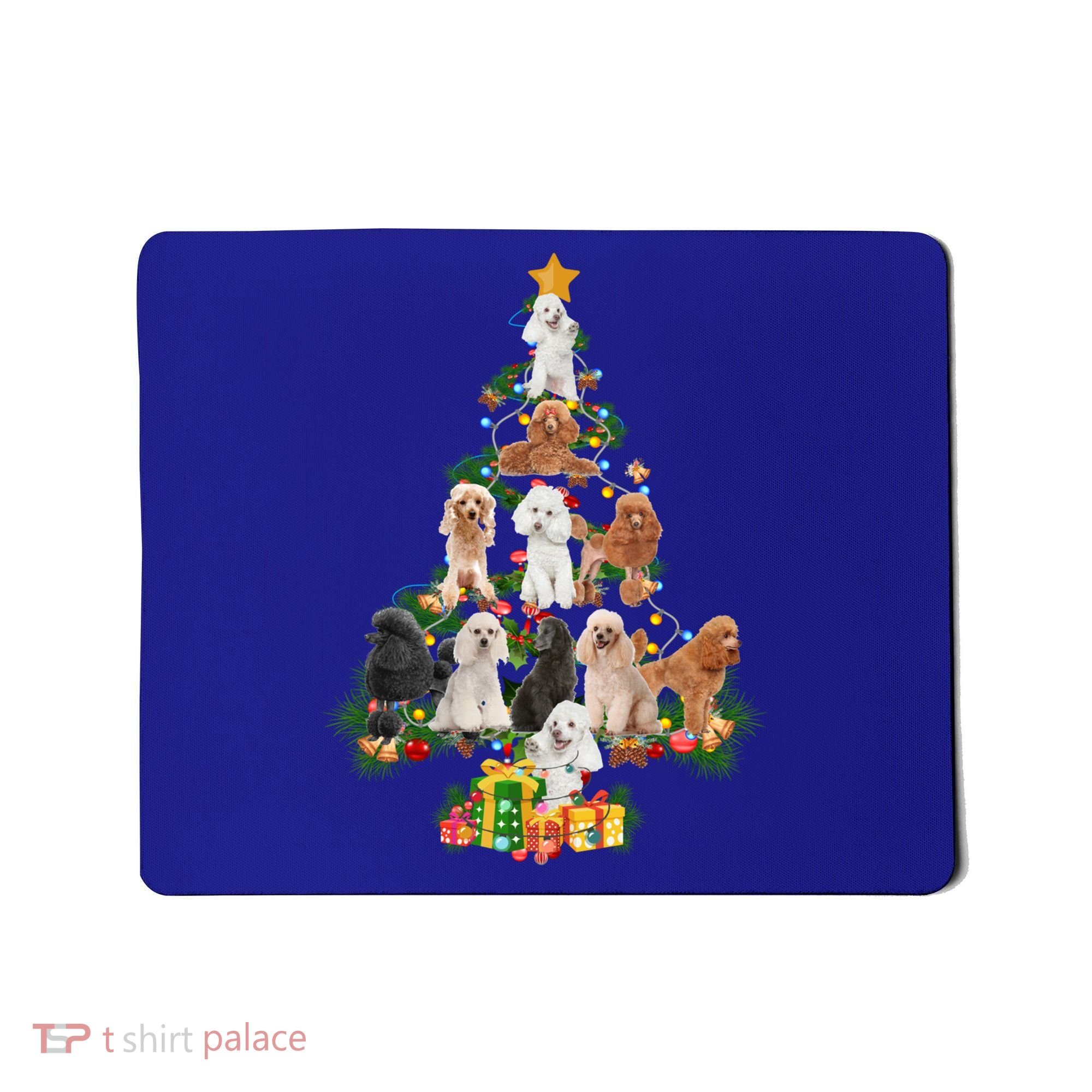 Funny Poodles Dog Merry Christmas Tree Poodles Lover Xmas Gift Mousepad