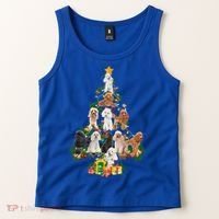 Funny Poodles Dog Merry Christmas Tree Poodles Lover Xmas Gift Tank Top thumb 2