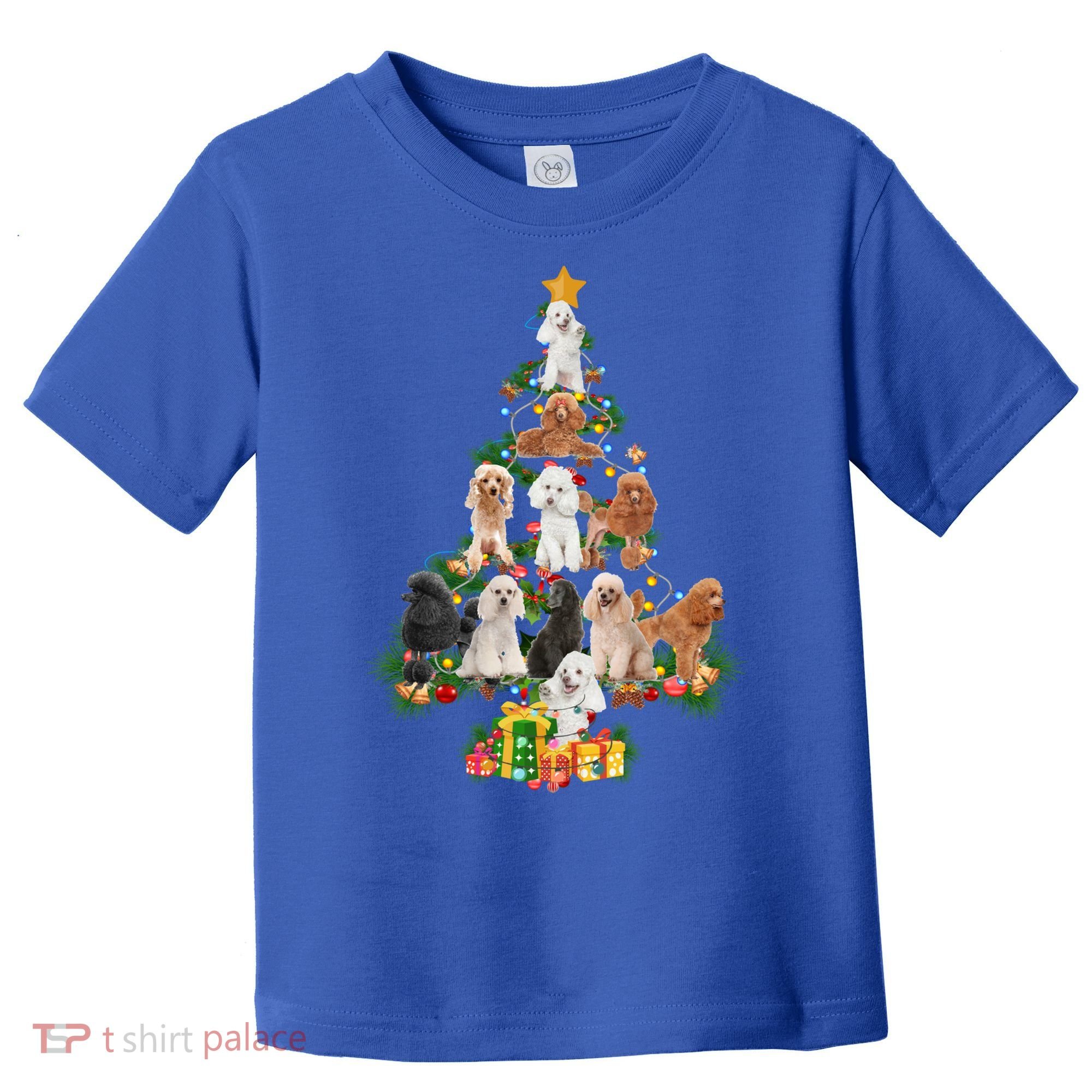 Funny Poodles Dog Merry Christmas Tree Poodles Lover Xmas Gift Toddler T-Shirt