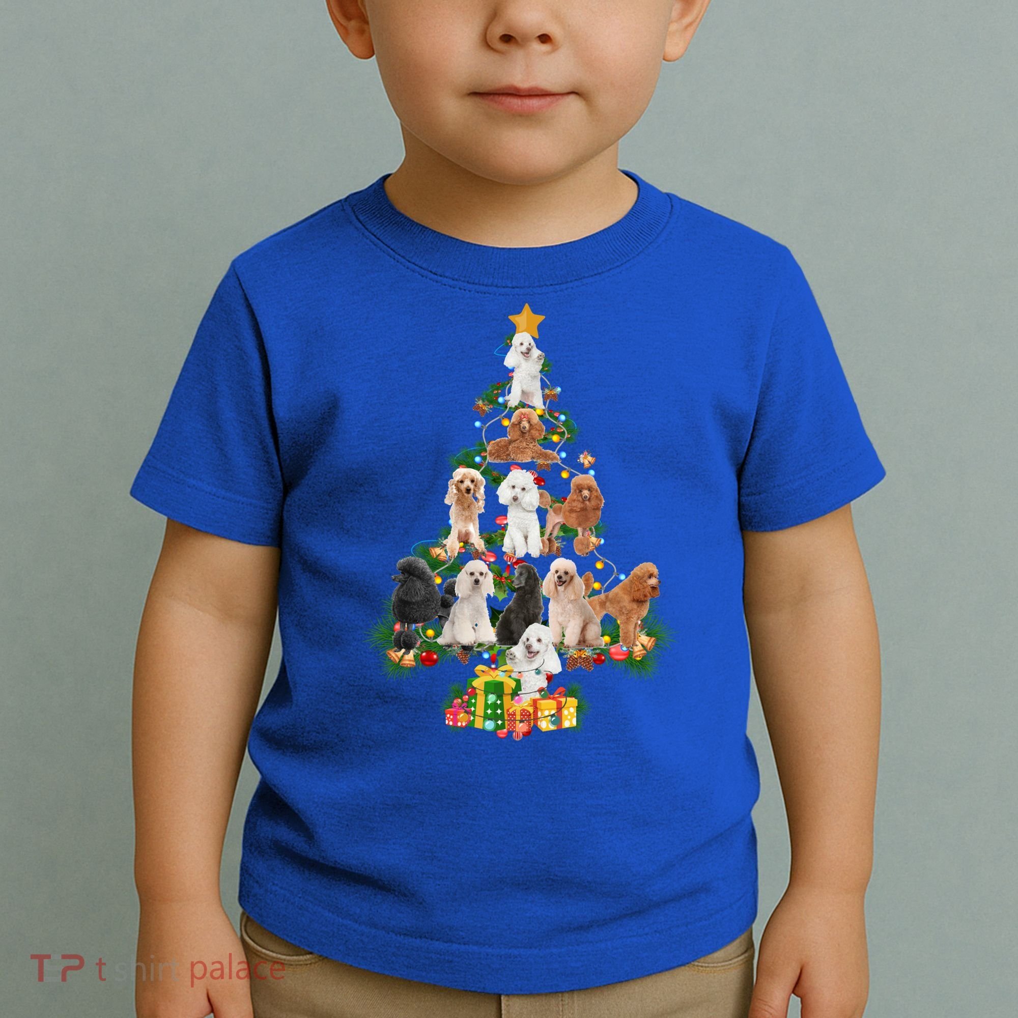 Funny Poodles Dog Merry Christmas Tree Poodles Lover Xmas Gift Toddler T-Shirt