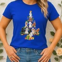 Funny Poodles Dog Merry Christmas Tree Poodles Lover Xmas Gift Women's T-Shirt thumb 2
