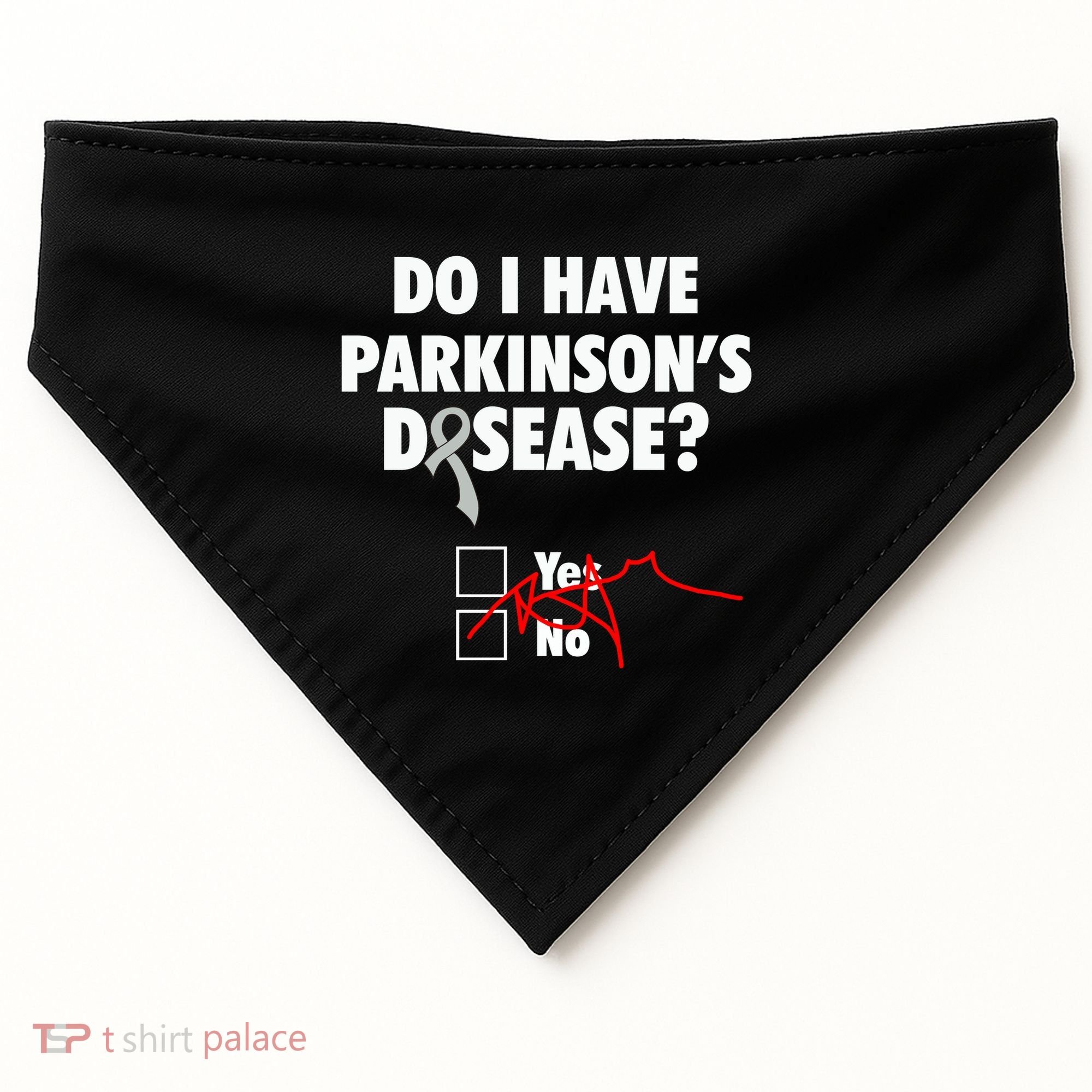 Funny Parkinsons Disease Awareness Yes No Gift Warrior Survivor USA-Made Doggie Bandana