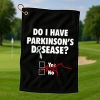 Funny Parkinsons Disease Awareness Yes No Gift Warrior Survivor Golf Towel thumb 1