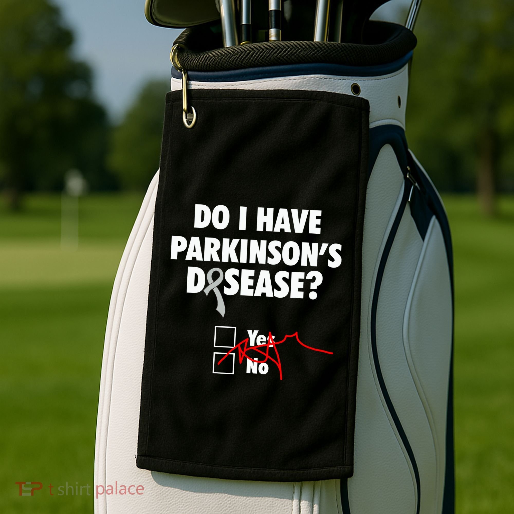 Funny Parkinsons Disease Awareness Yes No Gift Warrior Survivor Golf Towel