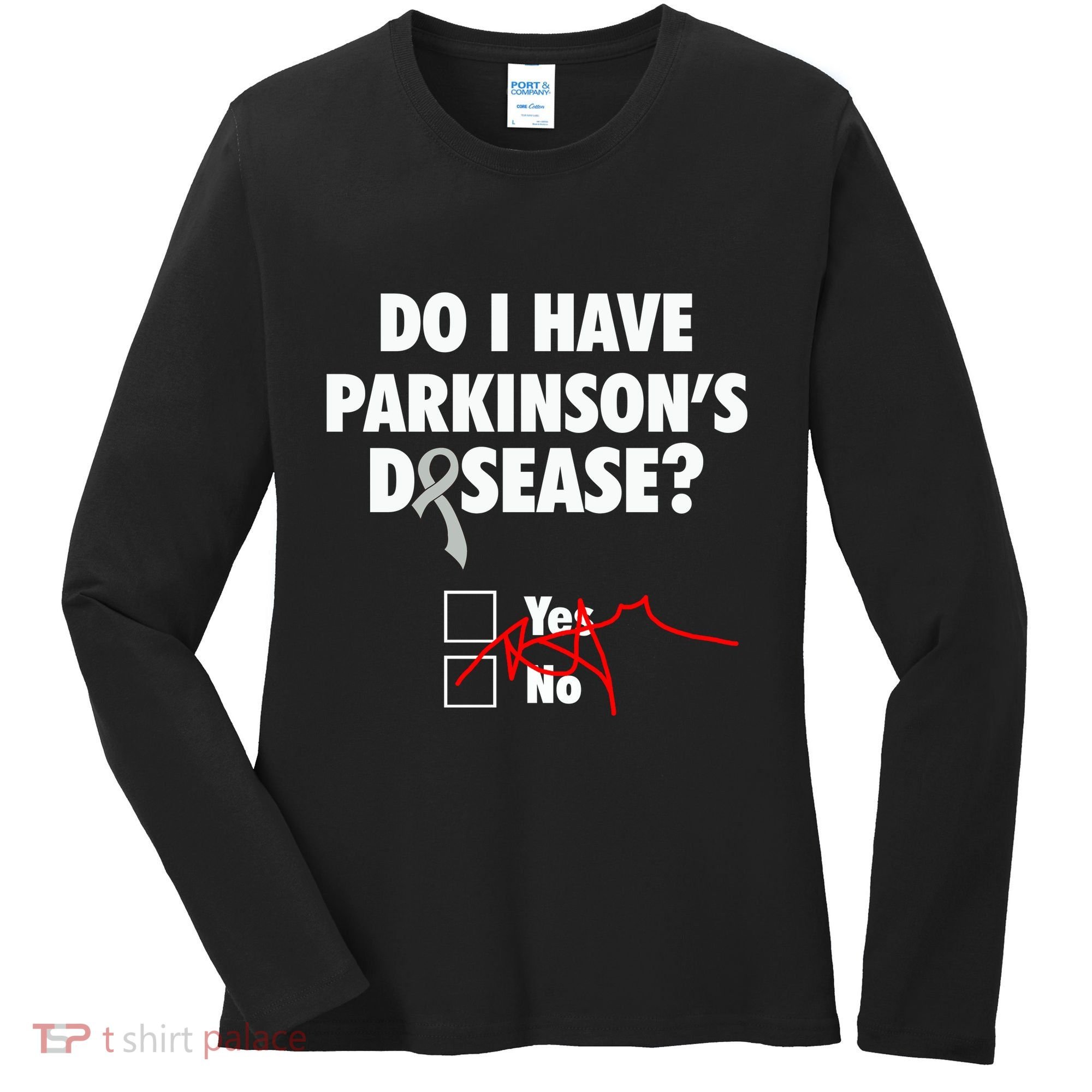 Funny Parkinsons Disease Awareness Yes No Gift Warrior Survivor Women's Long Sleeve Shirt