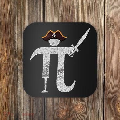 Funny Pi Day Pi Rate Science & Math Teacher Happy Pi Day Coaster