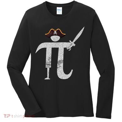Funny Pi Day Pi Rate Science & Math Teacher Happy Pi Day Women's Long Sleeve Shirt