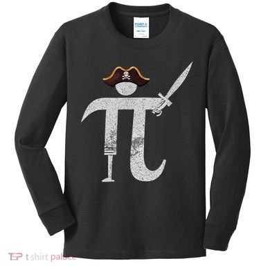 Funny Pi Day Pi Rate Science & Math Teacher Happy Pi Day Kids Long Sleeve Shirt