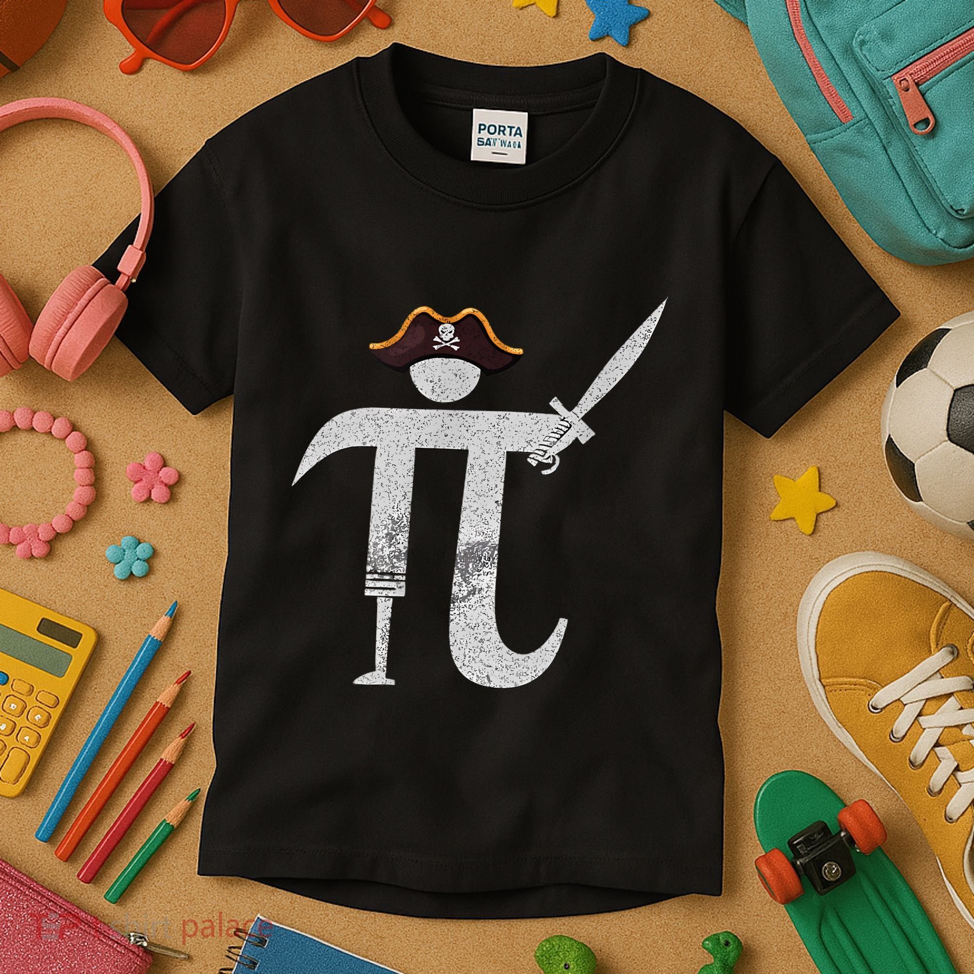 Funny Pi Day Pi Rate Science & Math Teacher Happy Pi Day Kids T-Shirt