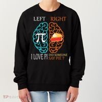 Funny Pi Day Left Vs Right Brain Pie Math Geek Women's Sweatshirt thumb 0
