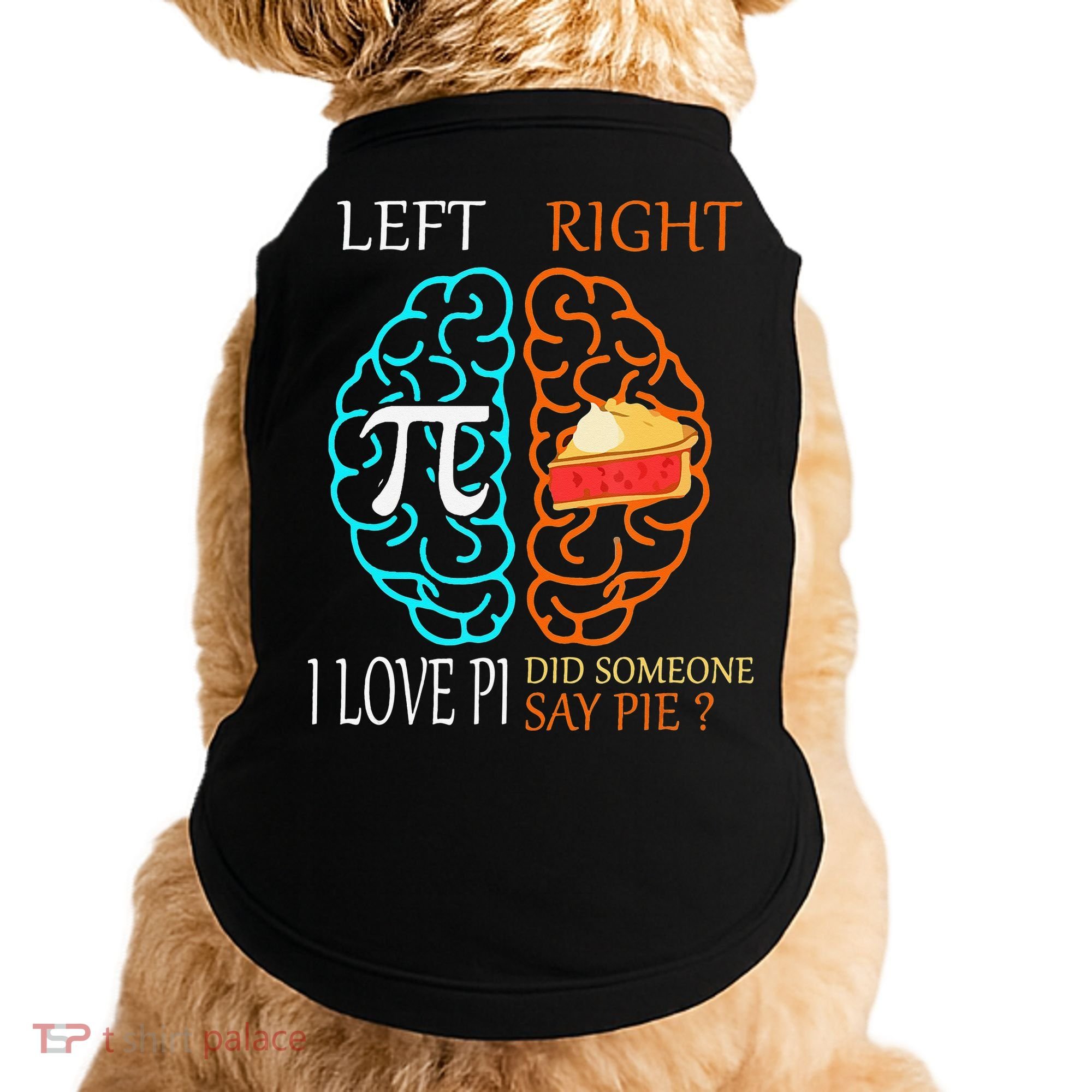 Funny Pi Day Left Vs Right Brain Pie Math Geek Doggie Tank