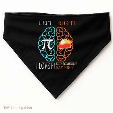 Funny Pi Day Left Vs Right Brain Pie Math Geek USA-Made Doggie Bandana