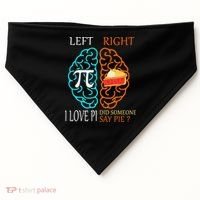 Funny Pi Day Left Vs Right Brain Pie Math Geek USA-Made Doggie Bandana thumb 0