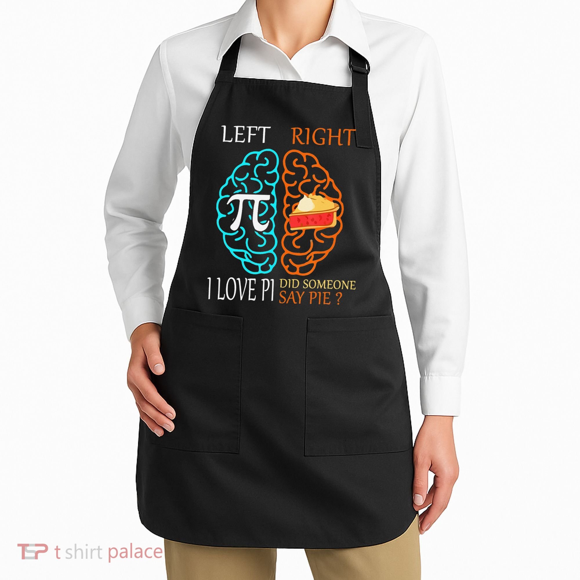 Funny Pi Day Left Vs Right Brain Pie Math Geek Apron