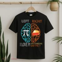 Funny Pi Day Left Vs Right Brain Pie Math Geek T-Shirt thumb 2