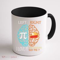 Funny Pi Day Left Vs Right Brain Pie Math Geek Coffee Mug thumb 1