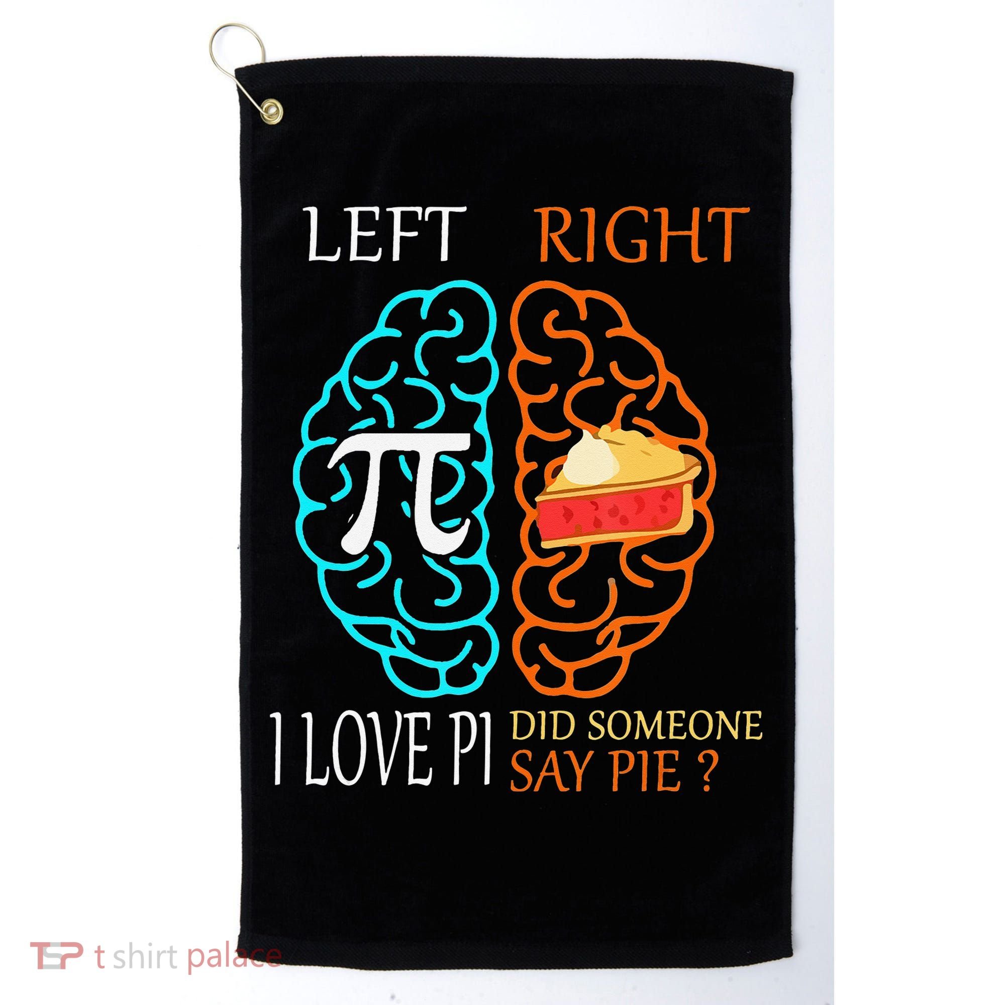 Funny Pi Day Left Vs Right Brain Pie Math Geek Golf Towel