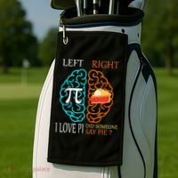 Funny Pi Day Left Vs Right Brain Pie Math Geek Golf Towel thumb 2
