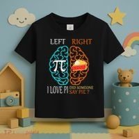 Funny Pi Day Left Vs Right Brain Pie Math Geek Toddler T-Shirt thumb 3