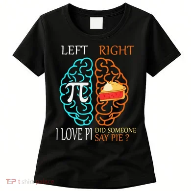 Funny Pi Day Left Vs Right Brain Pie Math Geek Women's T-Shirt