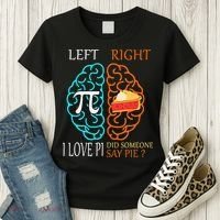 Funny Pi Day Left Vs Right Brain Pie Math Geek Women's T-Shirt thumb 3