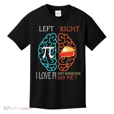 Funny Pi Day Left Vs Right Brain Pie Math Geek Kids T-Shirt