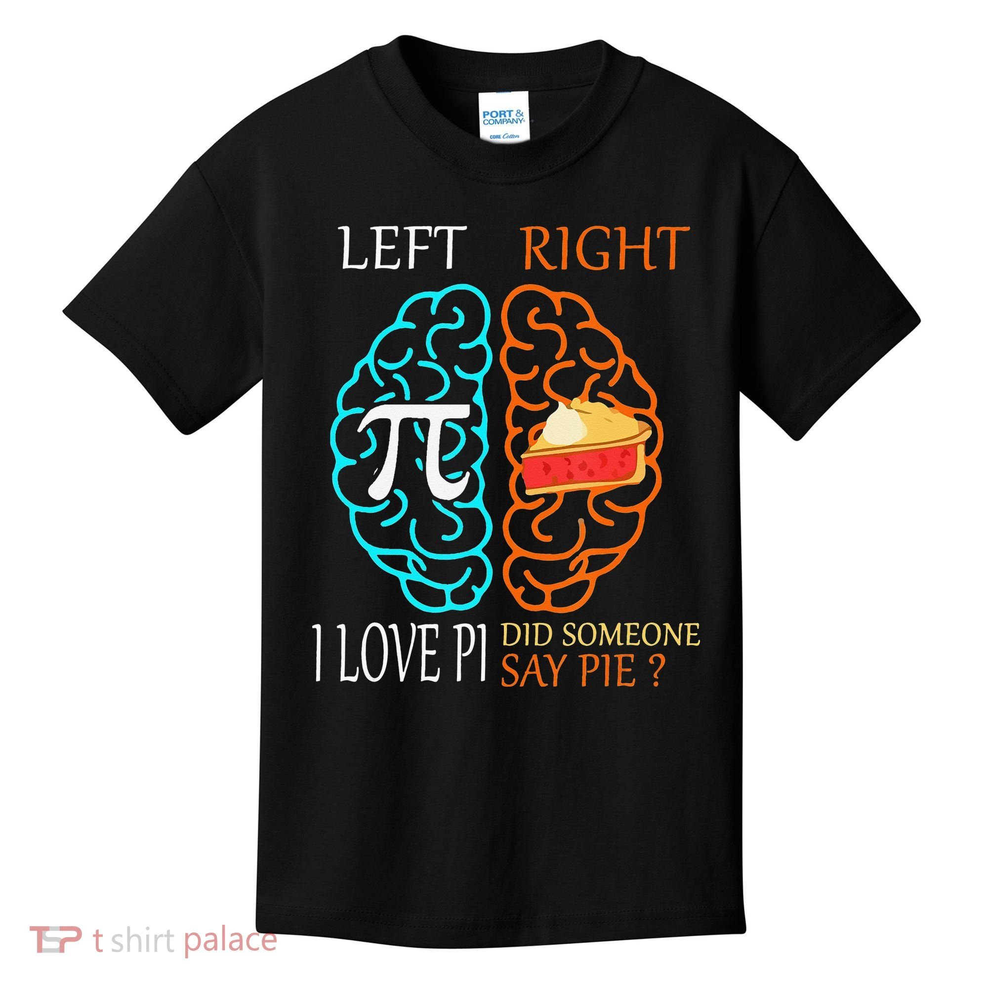 Funny Pi Day Left Vs Right Brain Pie Math Geek Kids T-Shirt
