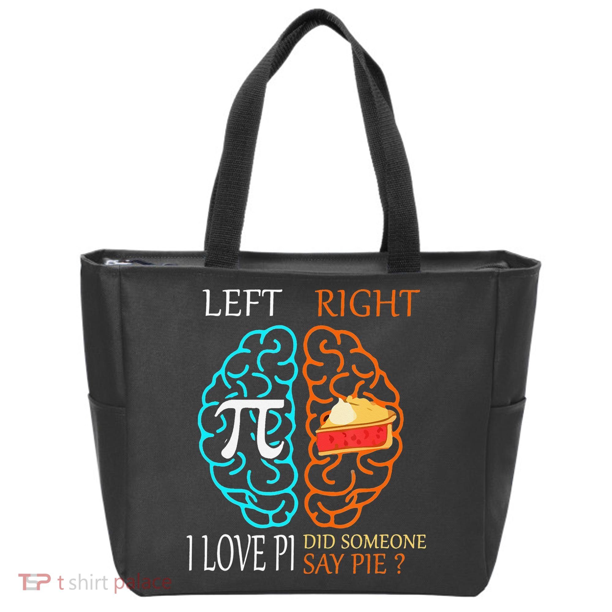 Funny Pi Day Left Vs Right Brain Pie Math Geek Tote Bag