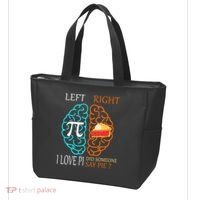 Funny Pi Day Left Vs Right Brain Pie Math Geek Tote Bag thumb 3