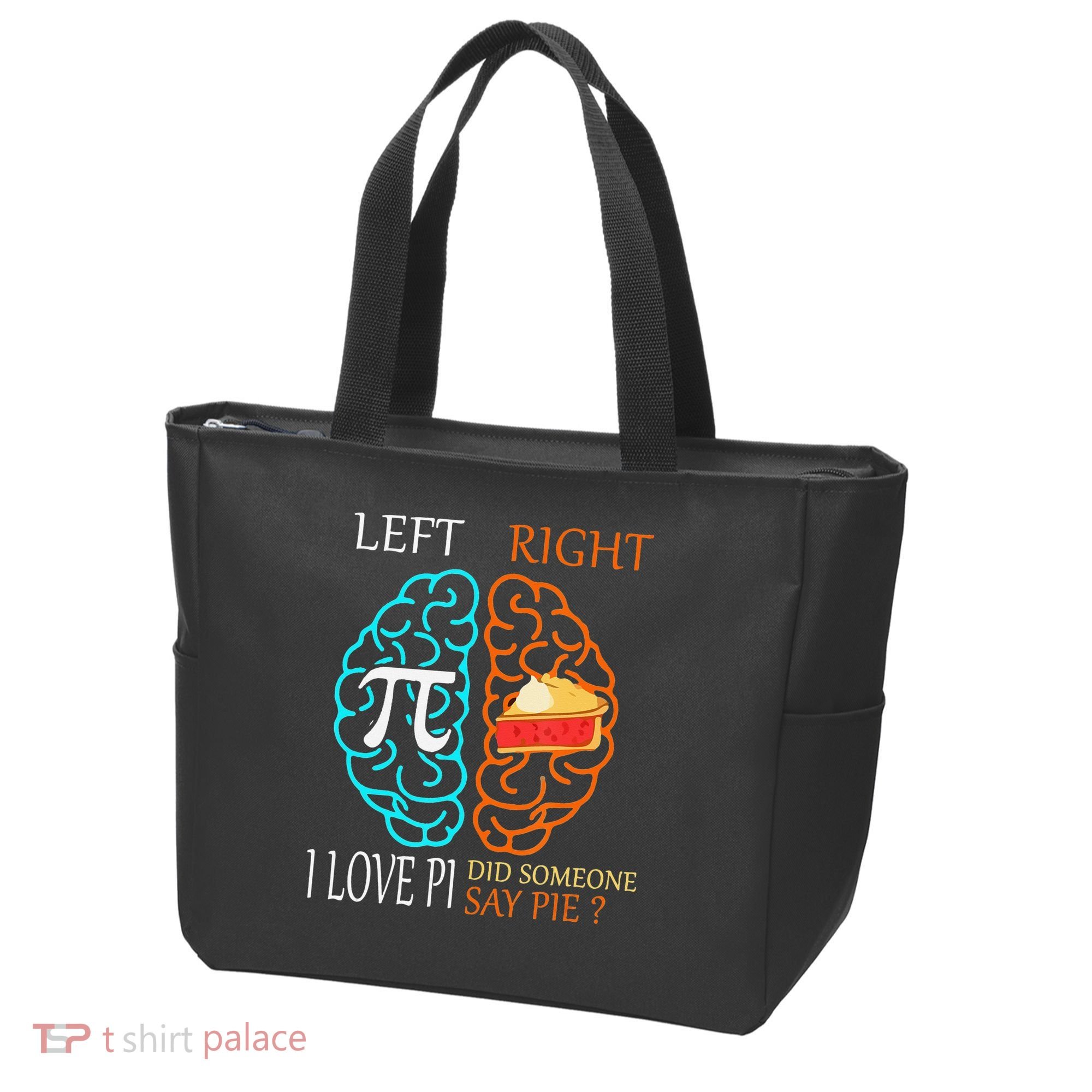 Funny Pi Day Left Vs Right Brain Pie Math Geek Tote Bag